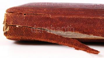 Régi a bőr fotóalbum, sok családi képpel, gerince sérült, 28×20 cm