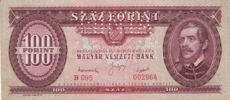 1949. 100Ft "B 095" "MINTA" perforációval T:II(hajtatlan, szélek lekerekítettek)