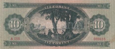 1947. 10Ft "A 055 089416" T:II-,III(szép papír, többször hajtott)