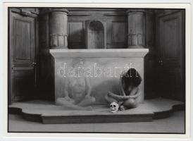 Cca 1990 Heinz Beste: Idő; vintage fotómontázs,  pecséttel jelezve / Time vintage photo, with seal 13x18 cm