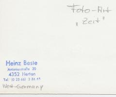 Cca 1990 Heinz Beste: Idő; vintage fotómontázs,  pecséttel jelezve / Time vintage photo, with seal 1...