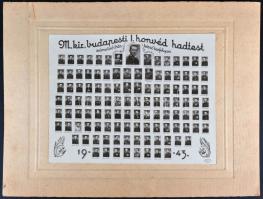 1943 M. kir. budapesti I. honvéd hadtest számvivő tiszthelyettes-képző tanfolyam hallgatóinak tablóképe képméret 16x21 cm