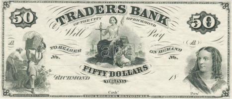 Amerikai Egyesült Államok / Virginia / Richmond / Traders Bank of the City of Richmond 186X. 20$ &qu...