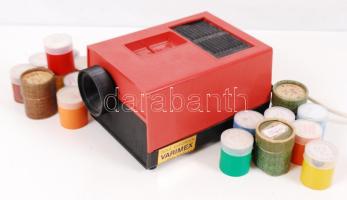 Retró diavetítő, működőképes 17 db filmmel, zömmel mesefilmek!