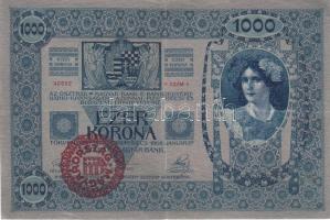 1902. 1000K (2x) mindkettő piros "Magyarország" körbélyegzővel, kétféle színváltozat T:II,III