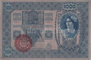 1902. 1000K (2x) mindkettő piros "Magyarország" körbélyegzővel, kétféle színváltozat T:II,...