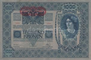 1902. 1000K (2x) piros "Deutschösterreich" bélyegzővel(2klf), kétféle színváltozat T:III(e...