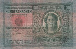 1912. 100K (5x) kettő felülbélyegzés nélkül a többi mind klf felülbélyegzésekkel T:III,III-