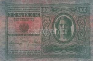 1912. 100K (5x) kettő felülbélyegzés nélkül a többi mind klf felülbélyegzésekkel T:III,III-