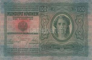 1912. 100K (5x) kettő felülbélyegzés nélkül a többi mind klf felülbélyegzésekkel T:III,III-