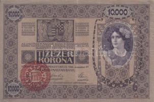 1918. 10.000K piros "Magyarország" felülbélyegzésekkel T:III