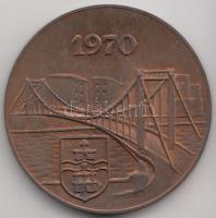 1970. "Az Erzsébet híd újjáépítése" Br emlékérem (40mm) T:2-