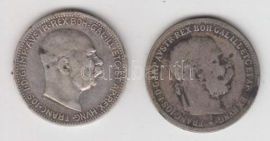 Ausztria 1893-1914. 1K Ag (2x) T:3
Austria 1893-1914. 1 Corona Ag (2x) C:F