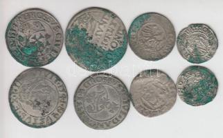 8db különféle magyar és külföldi ezüstpénz a középkorból T:vegyes