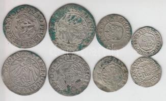8db különféle magyar és külföldi ezüstpénz a középkorból T:vegyes
