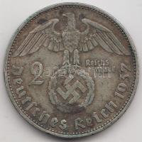 Német 3. Birodalom 1937A 2M Ag "Hindenburg" T:3 German Third Reich 1937A 2 Marks Ag "Hindenburg" C:F