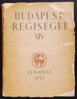 Budapest régiségei. Régészeti és történeti évkönyv XIV. Szerk. Nagy Lajos - Zakariás G. Sándor. Bp., 1945, Fővárosi Múzeum. Kiadói papírkötés, viseltes állapotú