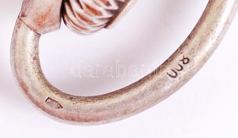 Art deco ezüst (Ag.) másodpercmutatós zsebóra, működik, jelzett, ezüst lánccal, számlapüveg kijár, b...