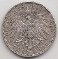 Német Államok / Poroszország 1900A 2M Ag "II. Vilmos" T:2-,3 ph. German States / Prussia 1900A 2 Mark Ag "Wilhelm II" C:VF,F edge error
