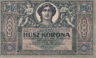 1919. augusztus 9. 20K T:II-,III(kétszer hajtott, nagyon szép papír)