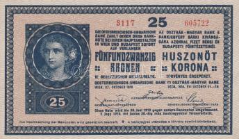 1918. 25K "hullámos" "3117"-es sorozatszám T:I