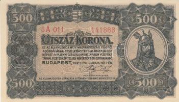 1923. 500K T.W. nyomdahely jelöléssel T:I