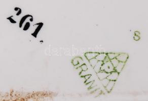 Antik fűszertartó kis szekrény,Gránit porcelán fiókokkal, jelzett, hibátlanok, 24×15 cm