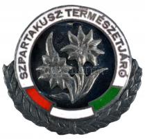 ~1965. "Szpartakusz Természetjáró" tűzzománcozott ezüstözött turista jelvény (2x) kétféle ...