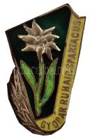 ~1960. "Gyopár Ruhaipari SPARTACUS" tűzzománcozott Br turista jelvény (3x) háromféle színváltozat T:1