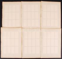 1909 Képes magyar bélyegek 19 darab korabeli üres albumlap gyűjtési bélyegekhez