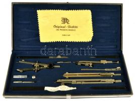 Cca 1950 Hiánytalan Original Richter körzőkészlet, 29×13 cm / complete set of calipers