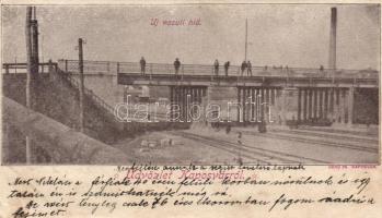 1899 Kaposvár, új vasúti híd (ázott / wet damage)