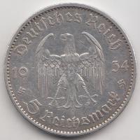 Német 3. Birodalom 1934A 5M Ag "Garnisonkirche" T:2 German Third Reich 1934A 5 Marks Ag "Garnisonkirche" C:XF