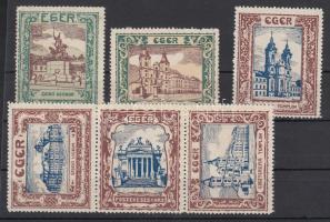 Eger város 6 klf levélzáró