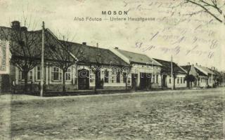 Mosonmagyaróvár - Moson, Alsó Fő utca, üzletek (Rb)