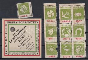 Sorsjegy és szerencseszám bélyegek 1 + 10 db