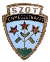 ~1960. "SZOT(Szakszervezetek Országos Tanácsa) Természetbarát" tűzzománcozott Br jelvény, tű nélkül T:2