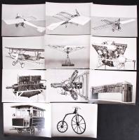 cca 1980 10db, feliratozott fotó a Közlekedési Múzeum tárgyairól, 12x17cm