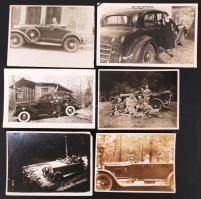 1927-1938 6db fotó automobilokkal /  6 photos of automobiles, 8,5x12-9x14cm