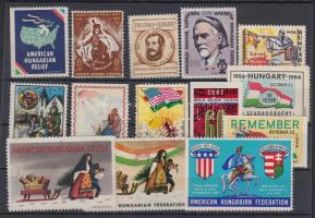 Az amerikai magyarság 14 db levélzáró kiadása