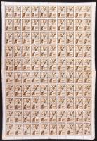 1945 Számla illeték illetékbélyeg 100-as teljes ív, hajtott, helyenként betapadás (4.000)