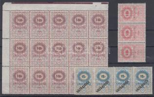 1945 Váltó illeték 3x1,50P, 15x7,50P, 4x15P illetékbélyegek összefüggésekben (4.080)