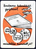 1954 OTP kártyanaptár, fém