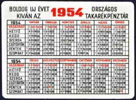 1954 OTP kártyanaptár, fém