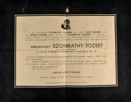 1941 Rimaszombati Szombathy József ny. m. kir. alezredes gyászjelentése