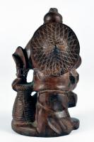 Faragott japán pipázó kereskedő, jelzés nélkül,  m:10 cm