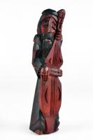 Fából faragott festett "Klezmer" muzsikus, m:19 cm