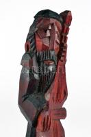 Fából faragott festett "Klezmer" muzsikus, m:19 cm