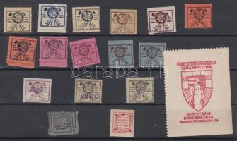 Vas- és fémmunkások 22 db klf segélybélyeg