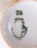 Zsolnay háború előtti csésze pár és fűszertartó, jelzett, hibátlan